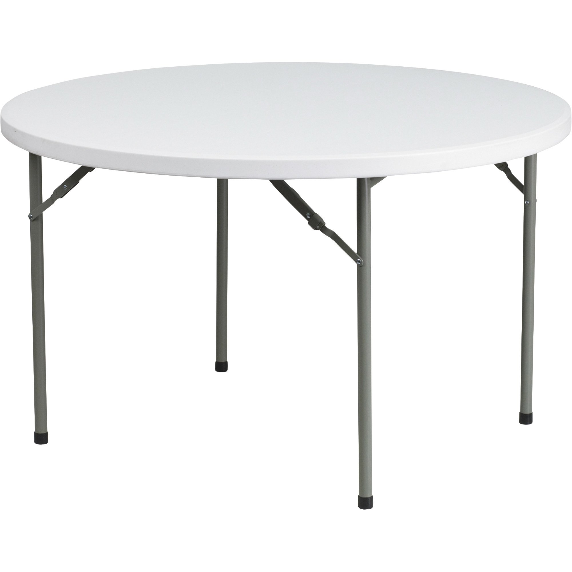 Flash Furniture Commercial-Grade Round Plastic Folding Table — Granite White